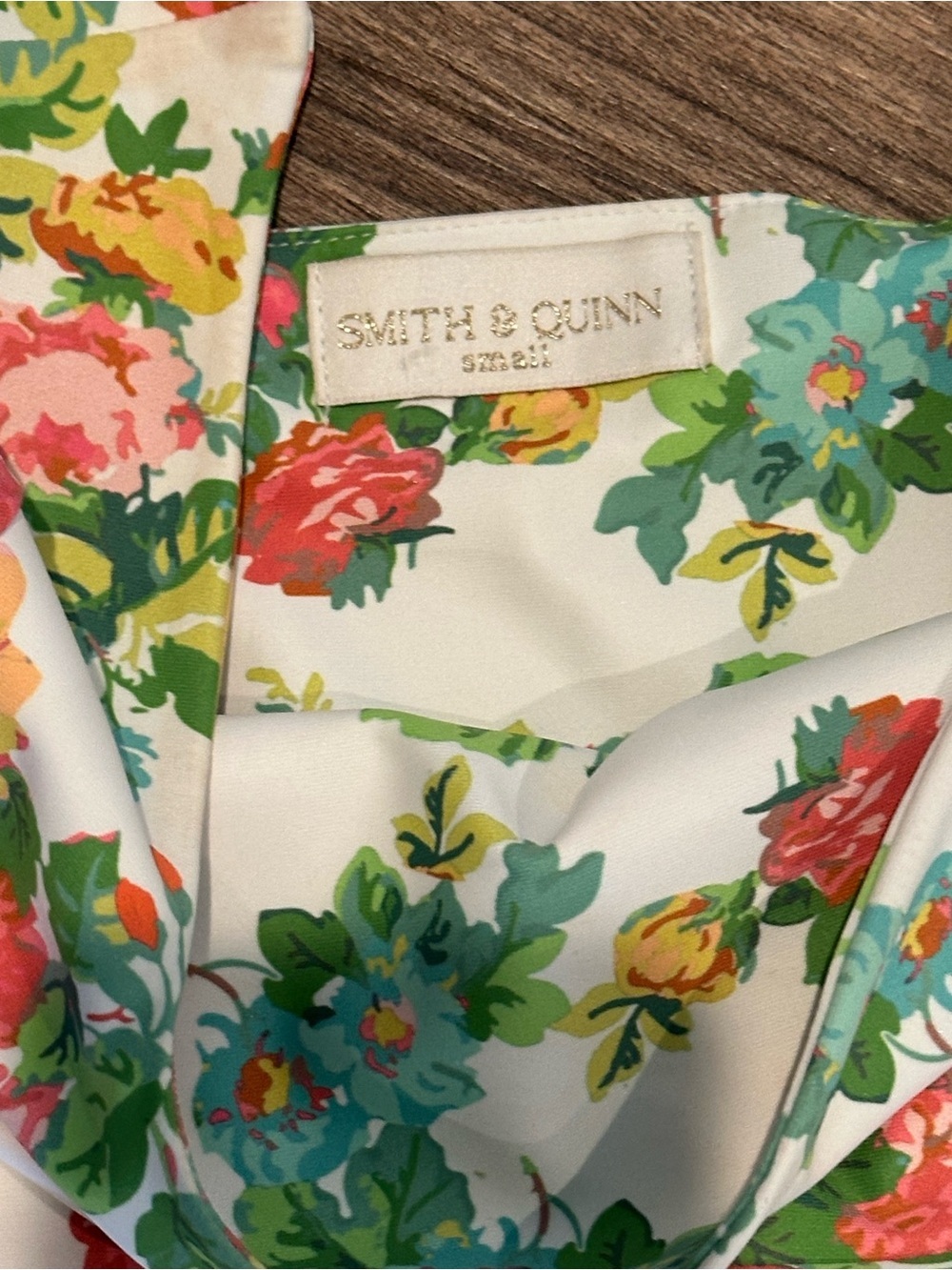 Smith and Quinn Bitty Cape Garden Floral Tiered Dress with Flutter Sleeves Small - Picture 6 of 10